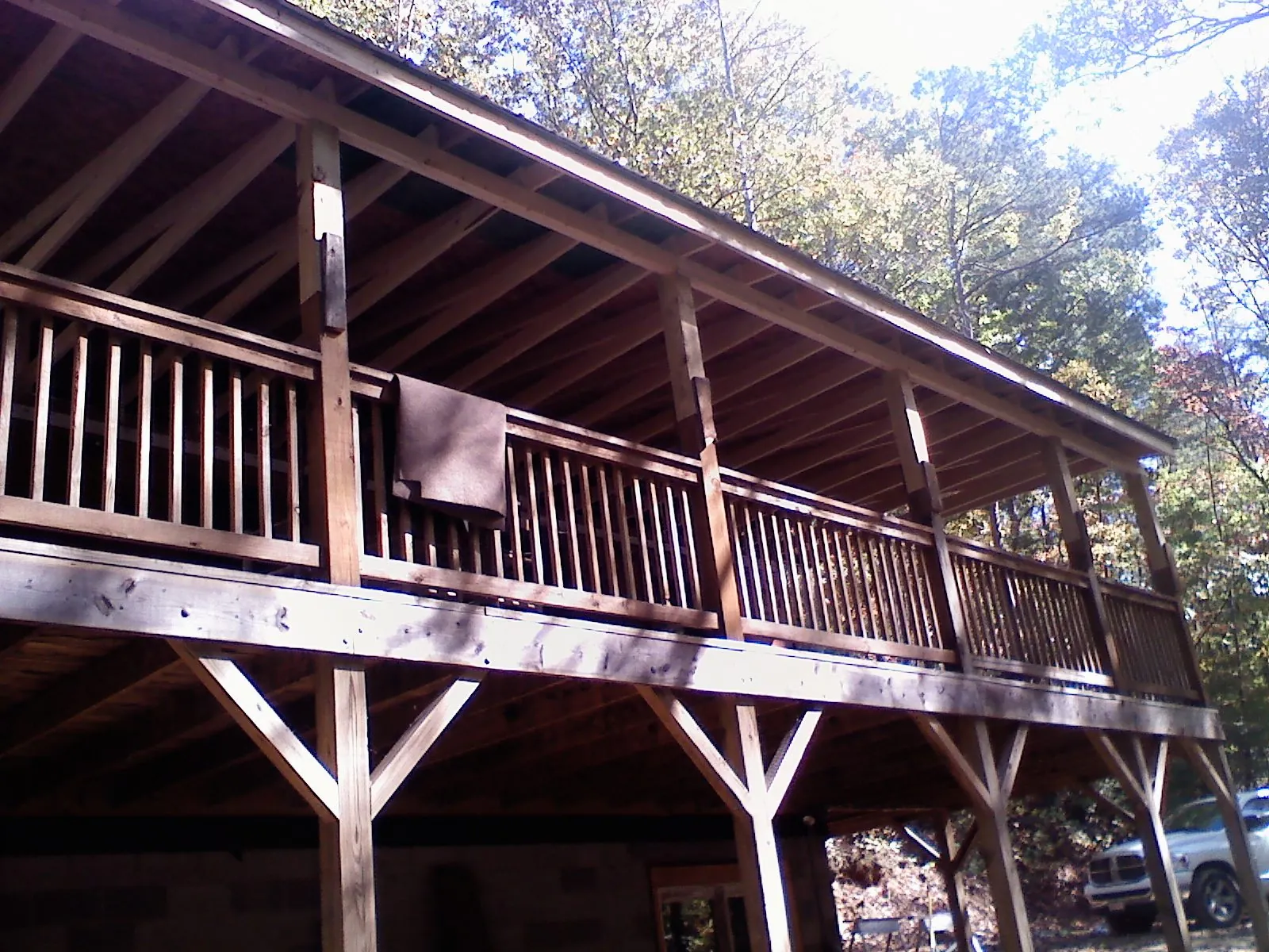 Timber framing under a new elevated porch and deck — Roof Leak Repair in Peaks Island by Roofing Brothers